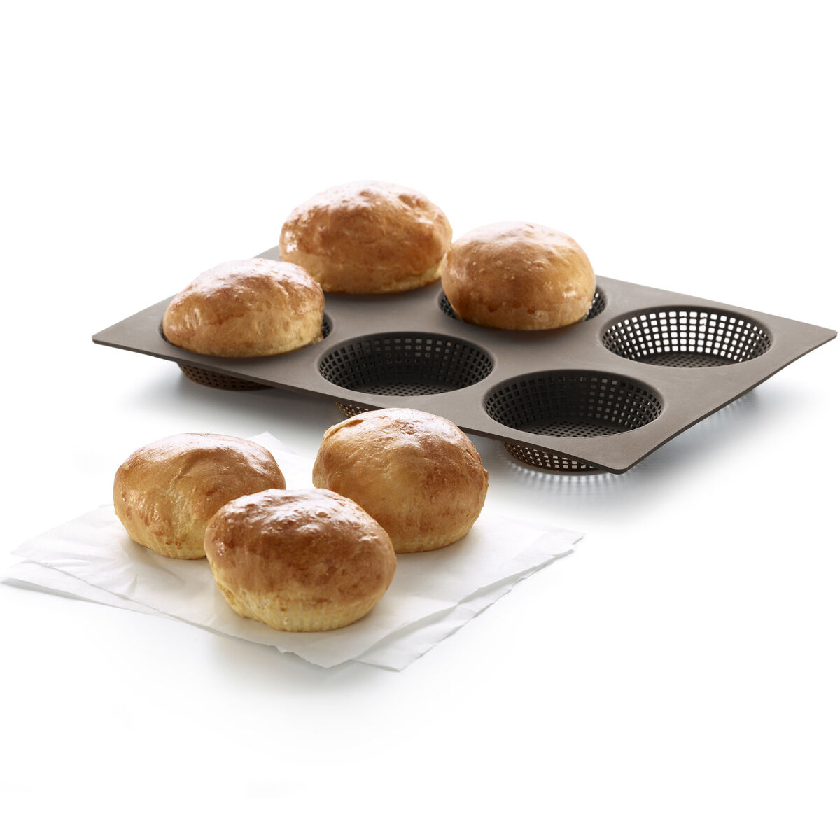 Bakeform Silikon perforert Rundstykker