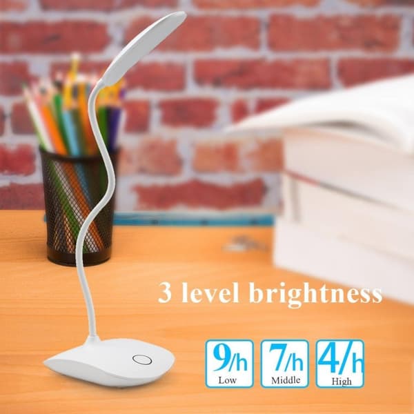 INF Bordlampe som kan roteres og dimmes, med USB (LED) - hvit