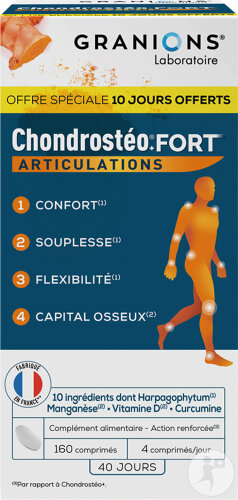 Chondrostéo+ Fort Articulations Glucosamine Et Harpagophytum 160 Comprimés