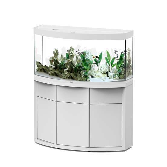 Aquarium et Meuble 3 portes Sublime Horizon Led Blanc L120,4x P49cm