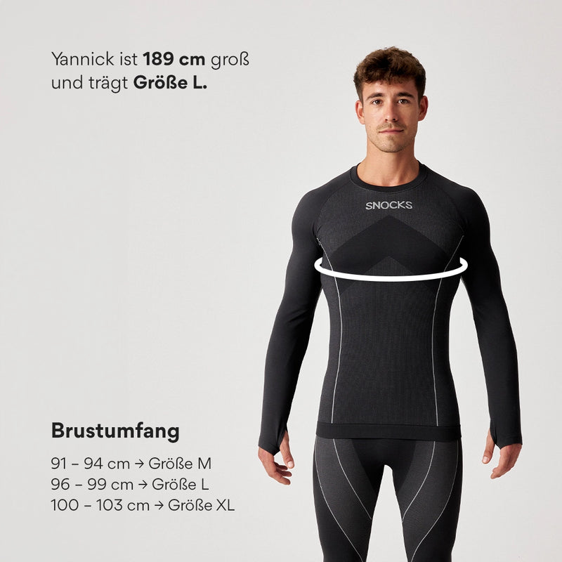 Thermounterhemd Herren aus recyceltem Polyester Schwarz