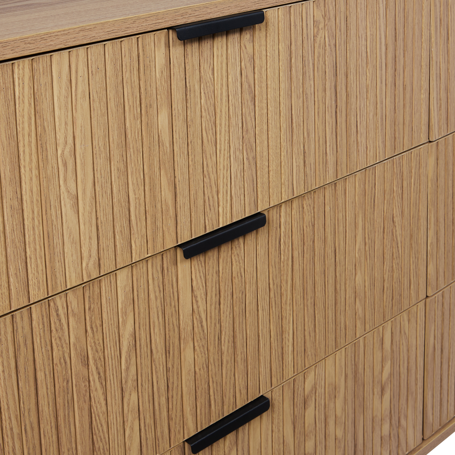 Beliani - BRADLEY - Dressoir - Lichthout|Zwart - MDf