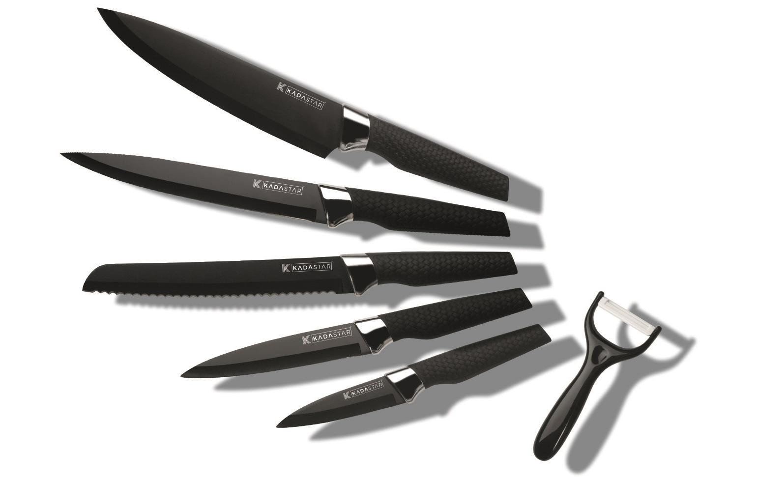 Messer-Set Premium Black 6-teilig, Schwarz/SilberMesser