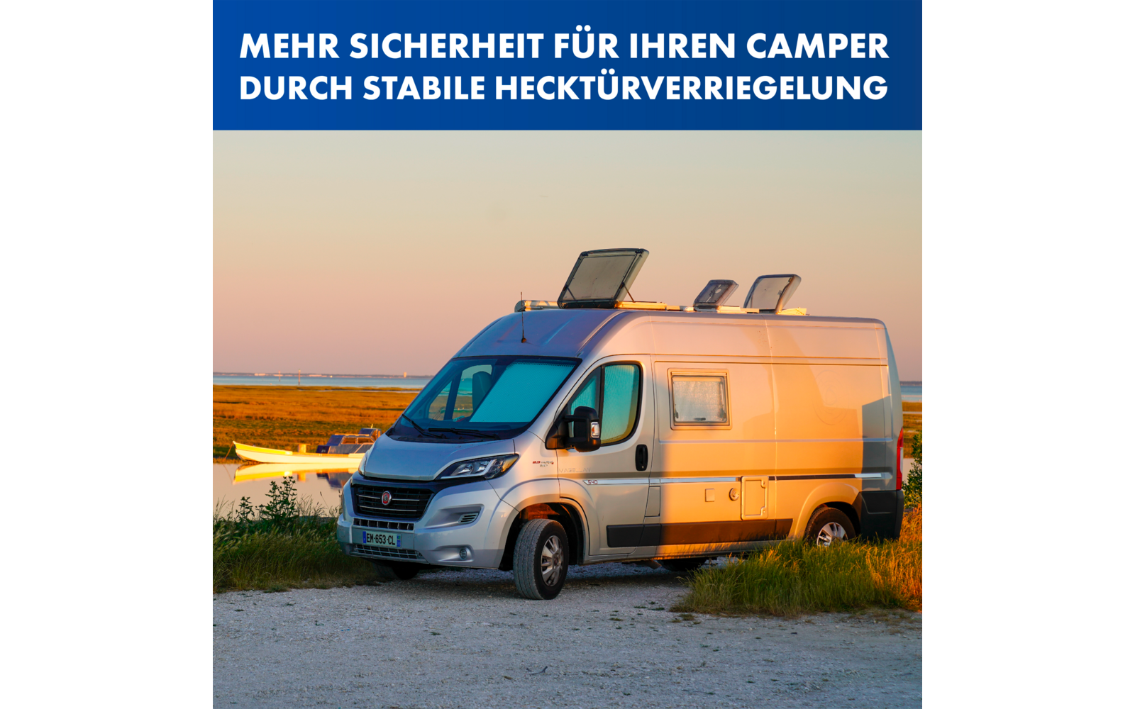 LAINFELD Hecktürverriegelung Einbruchschutz H1/H2 Dach für z.B. FIAT Ducato, Citroen Jumper