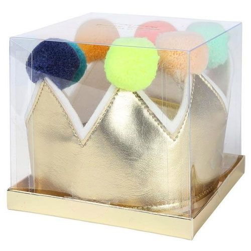 Meri meri gouden pompon kroon