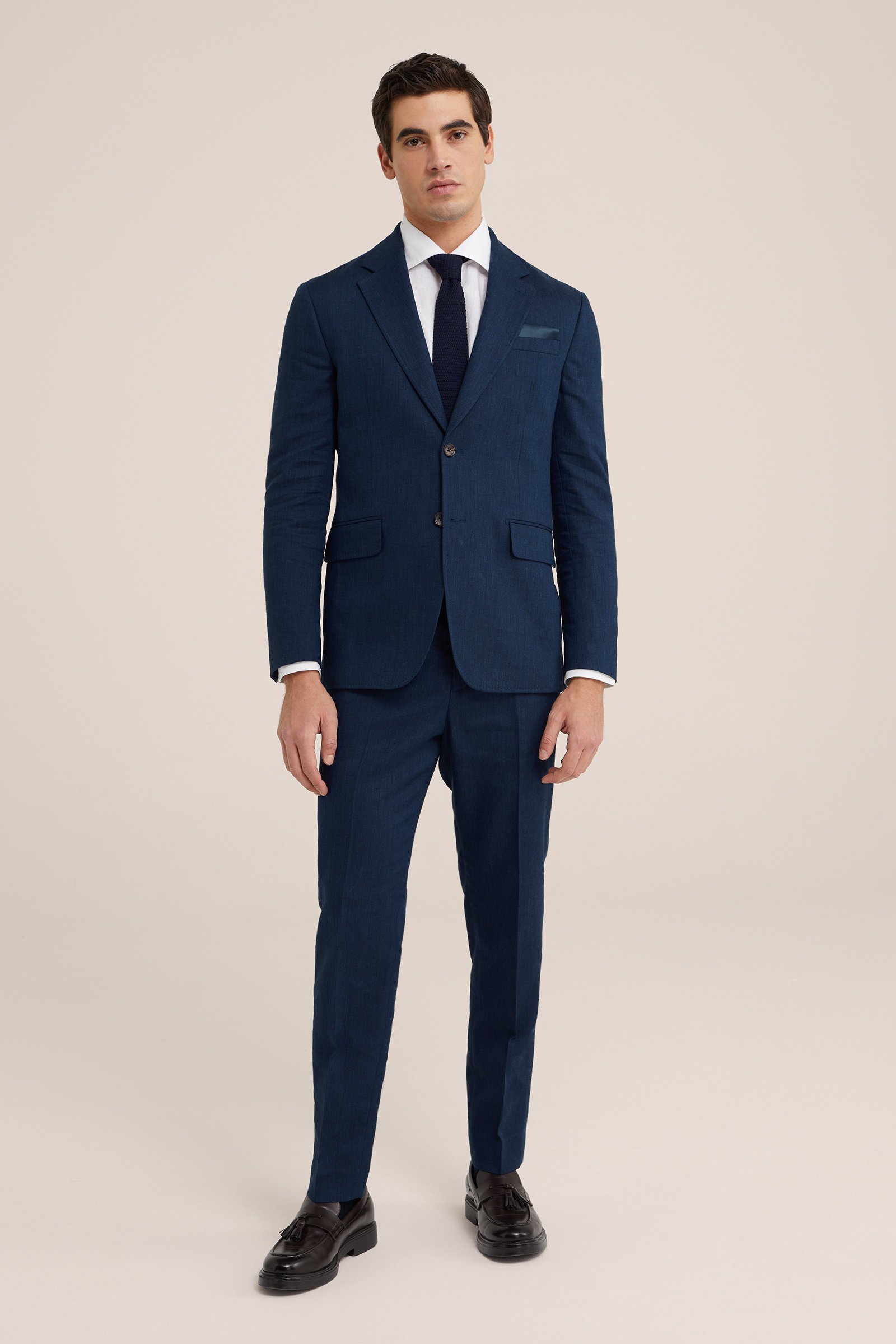 slim fit pantalon Van Gils Donkerblauw