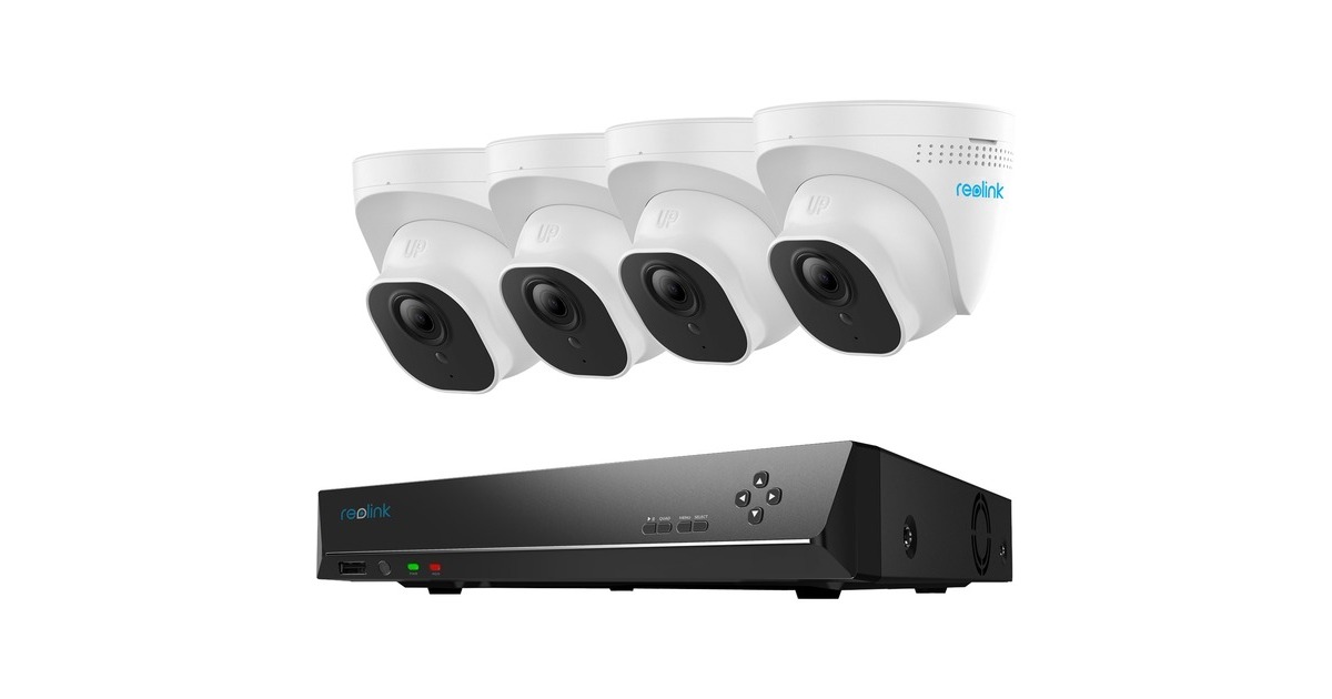 ReolinkRLK8-800D4-AI beveiligingsset beveiligingscamera  (Wit/zwart, 4 stuks, 8 MP, PoE, 2 TB)