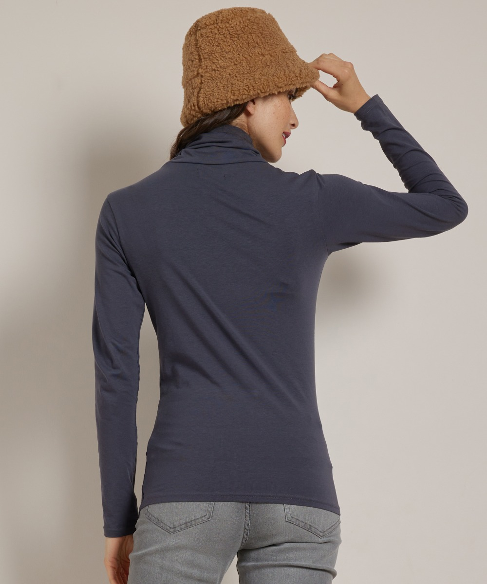 basic top lange mouw met col