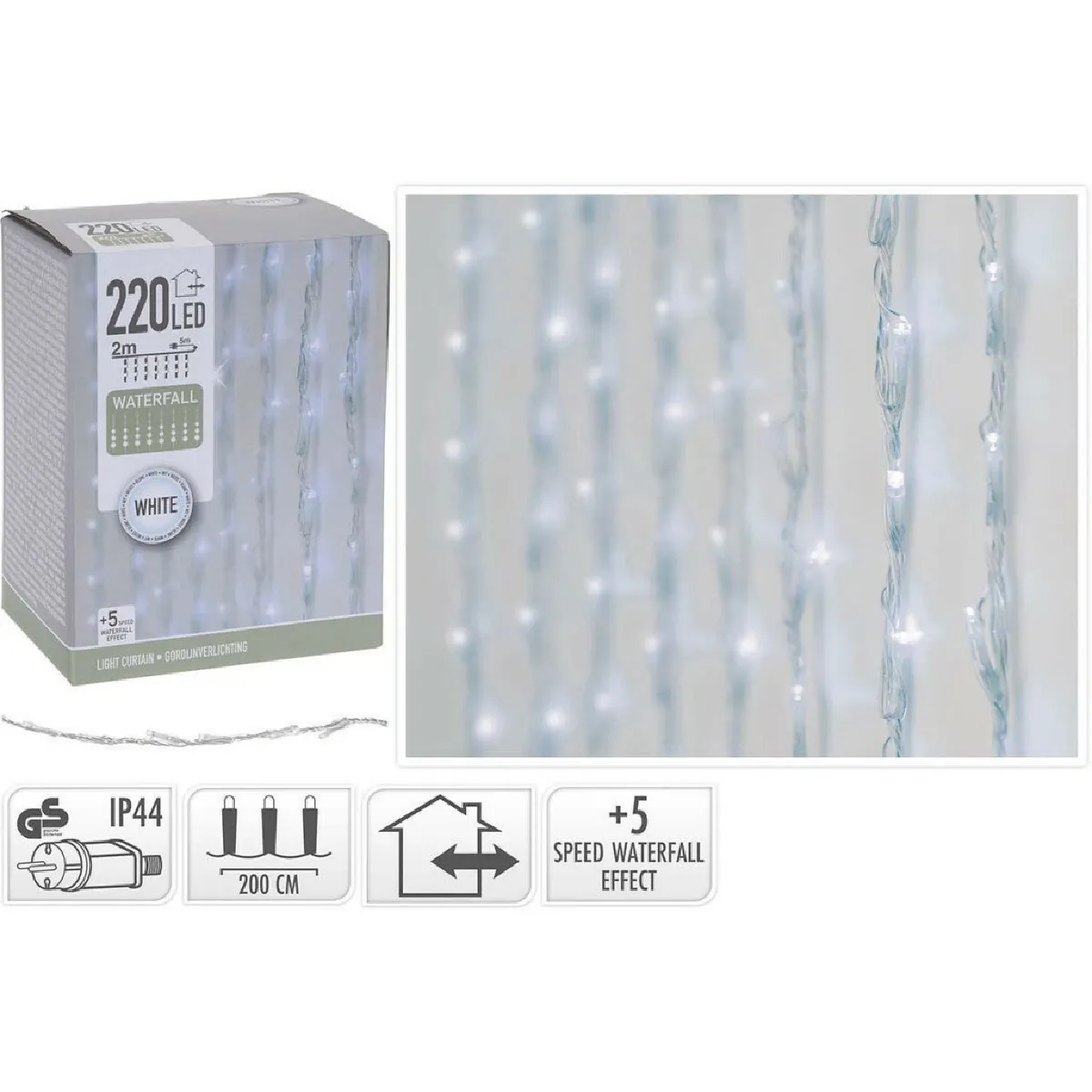 ALPEXE Rideau Lumineux LED 2 m