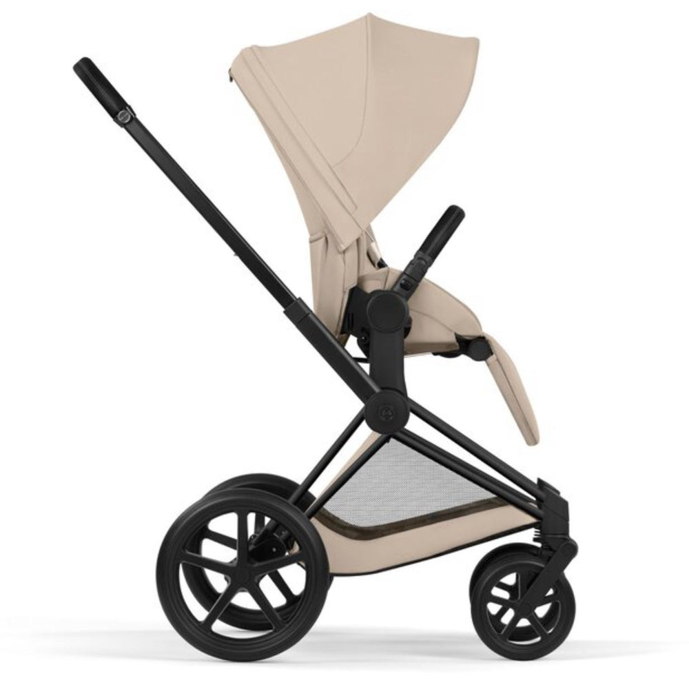Køb Cybex Cozy Beige/Beige Priam Comfort Matt Black Inklusiv Foldbar Liggedel