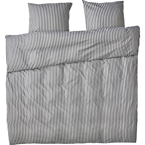Mikrofiber sengetøj 200x220 cm - strib grå