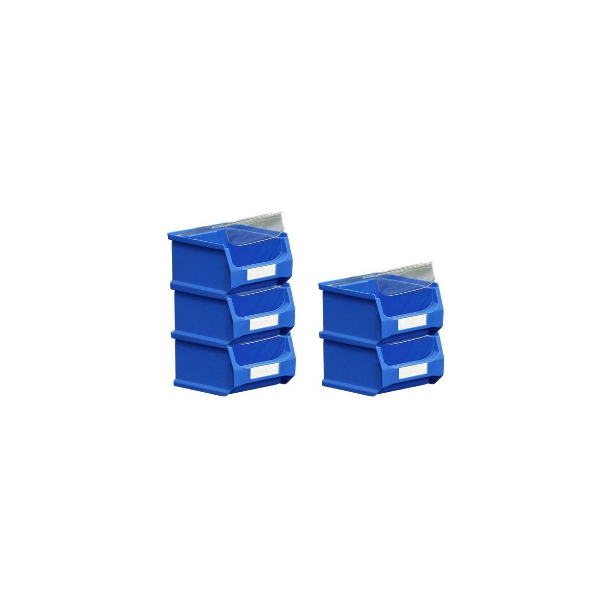 PROREGAL Value Pack 5 x Blauwe Opbergdoos 1.0 Met Deksel HxBxD 6 x 10 x 10 cm 0,4 Liter Opbergdoos