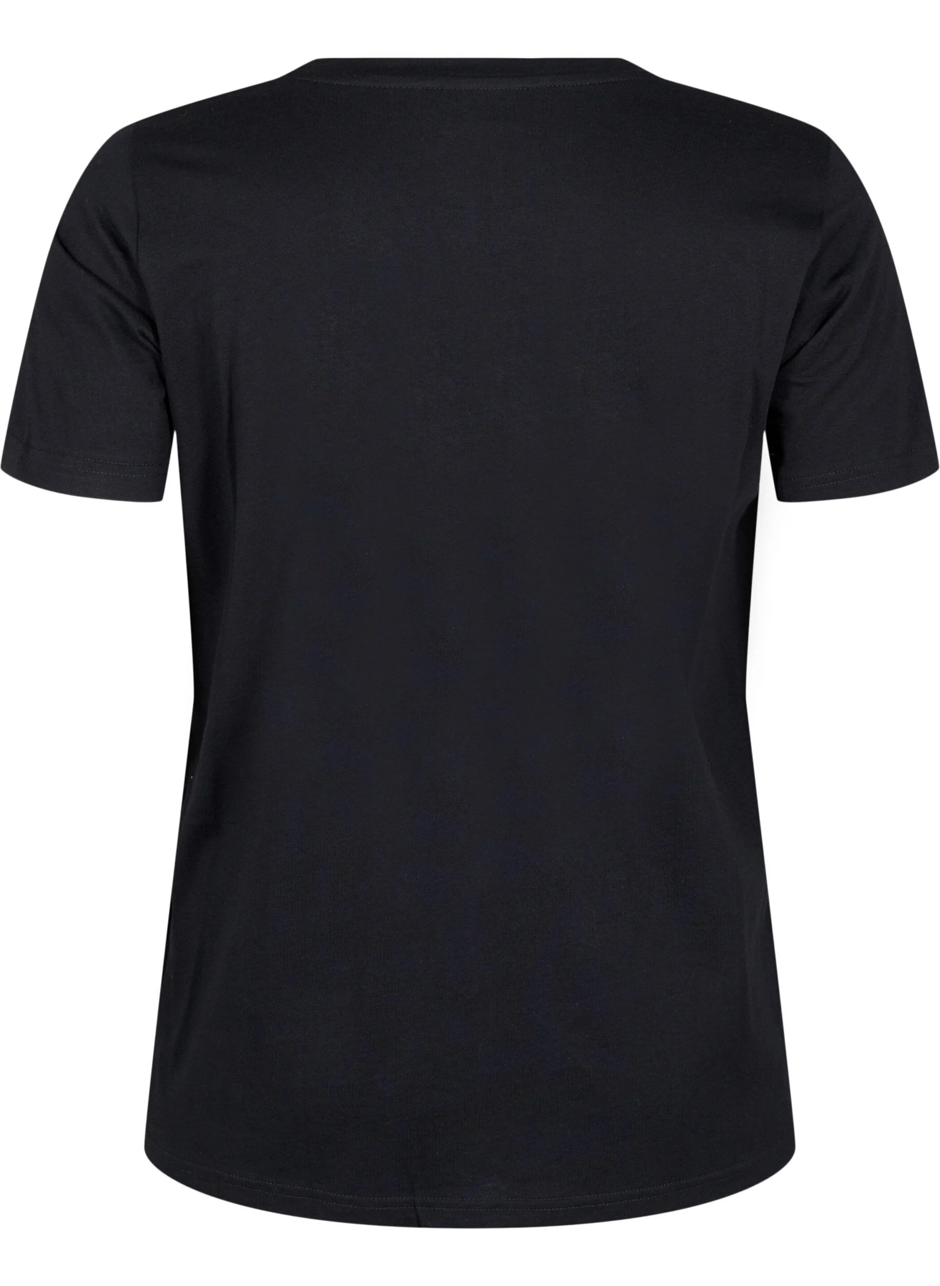 Bomulds t-shirt med rhinesten motiv
