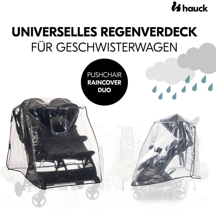 hauck Regenschutz Geschwisterwagen Duo
