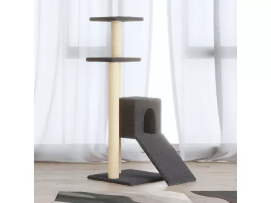Arbre à chat avec griffoirs en sisal Gris foncé 92 cm