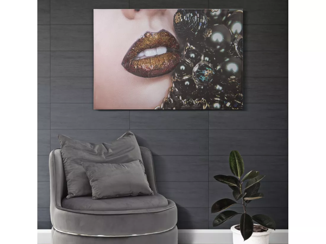 Impression sur toile multicolore visage 120x3,8x80 cm