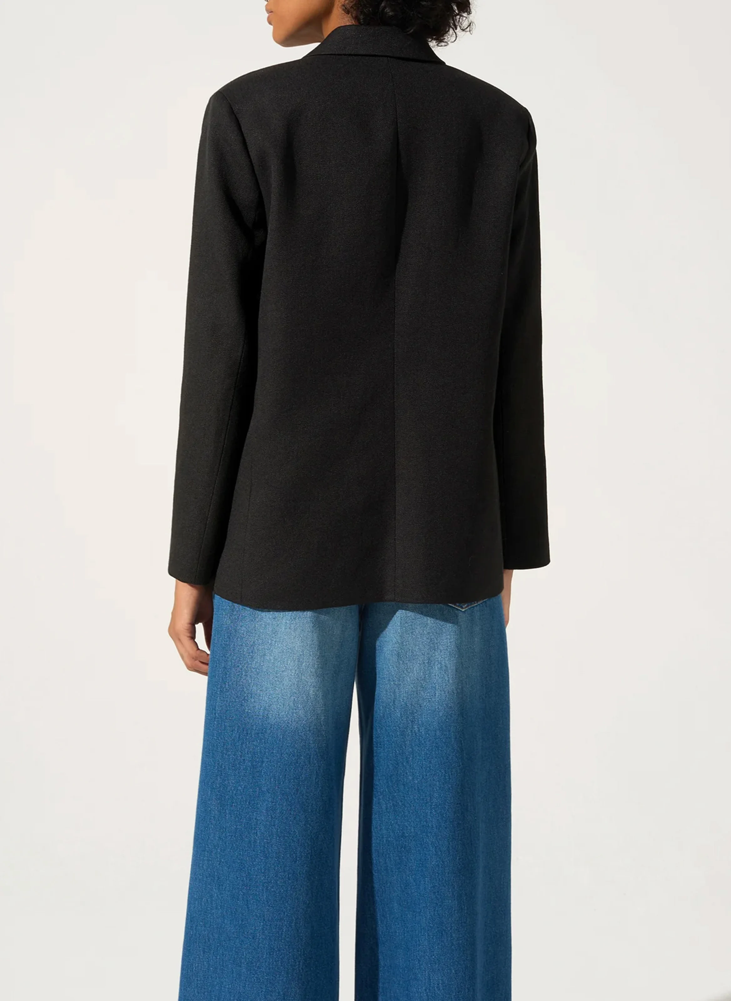 Veste tailleur en lin mélangé | Noir