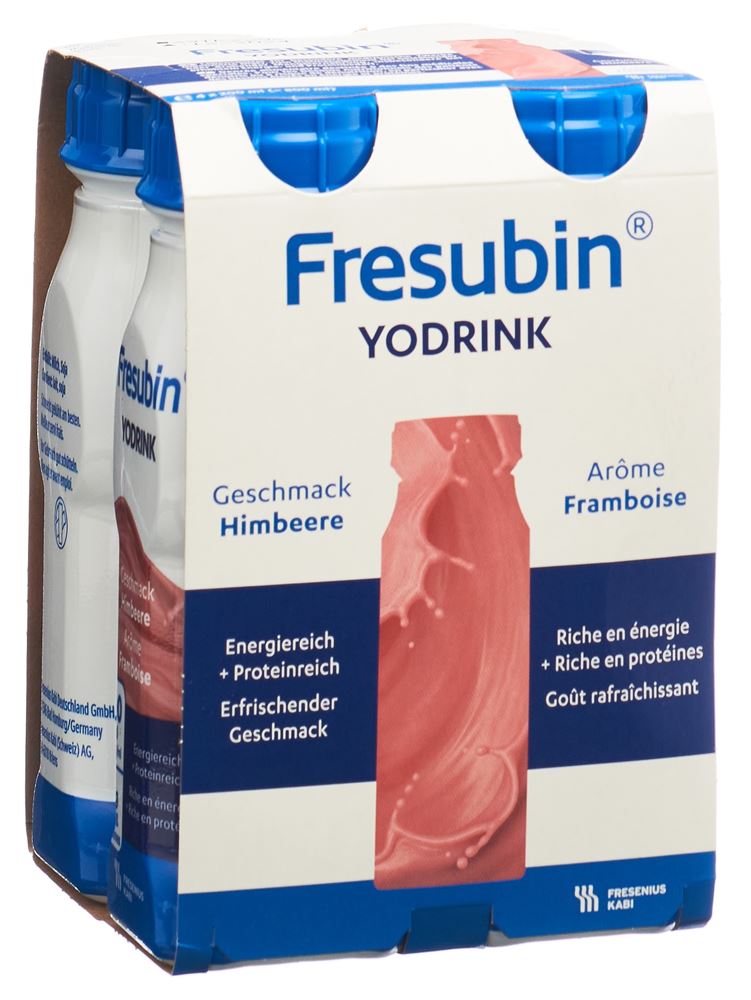 Fresubin YoDrink<br>4 × 200 ml, FlatCap, Emulsion zum Einnehmen, Himbeere