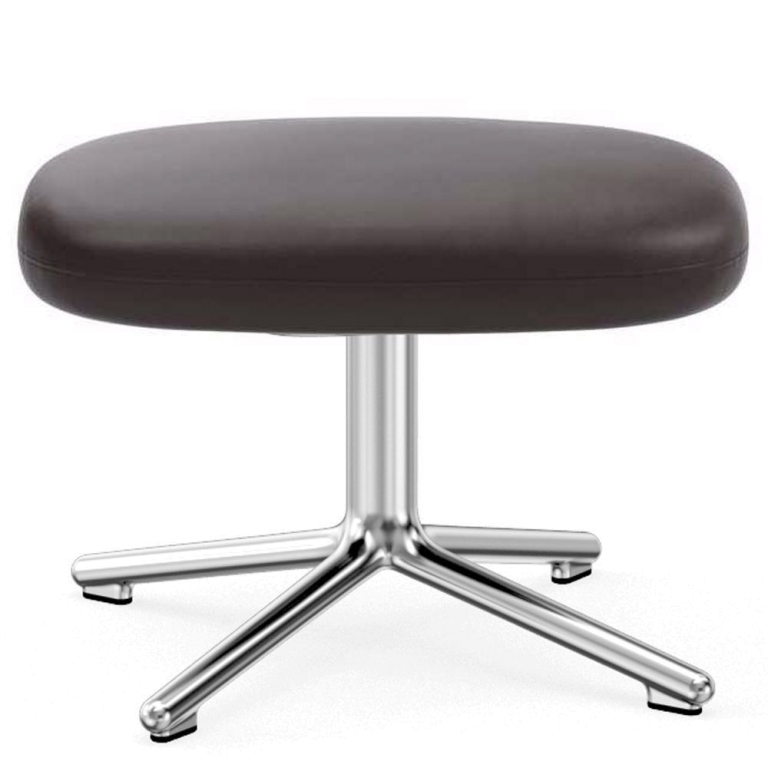 Normann Copenhagen Era Footstool Swivel voetenbank met aluminium onderstel, Ultra Leather 41589