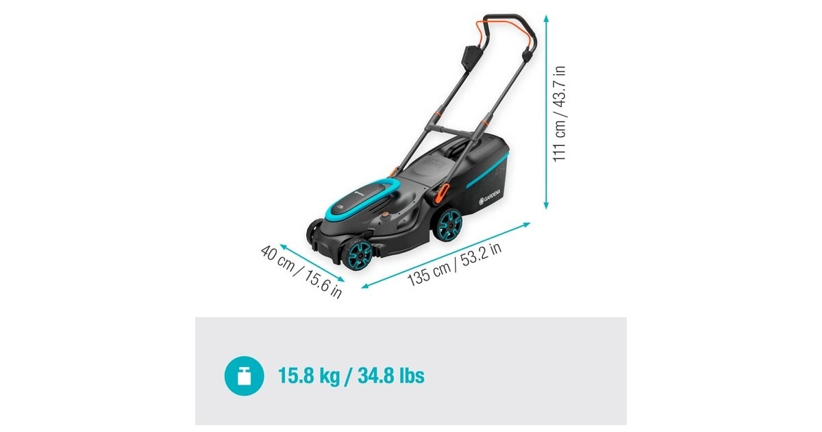 GARDENAAccugrasmaaier PowerMax 37/36V P4A Set  (Zwart/grijs, 2x Li-Ion Accu 4,0Ah, POWER FOR ALL ALLIANCE)