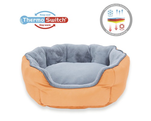 Hondenbed ThermoSwitch Santorini S 45 x 38 cm oranje/grijs