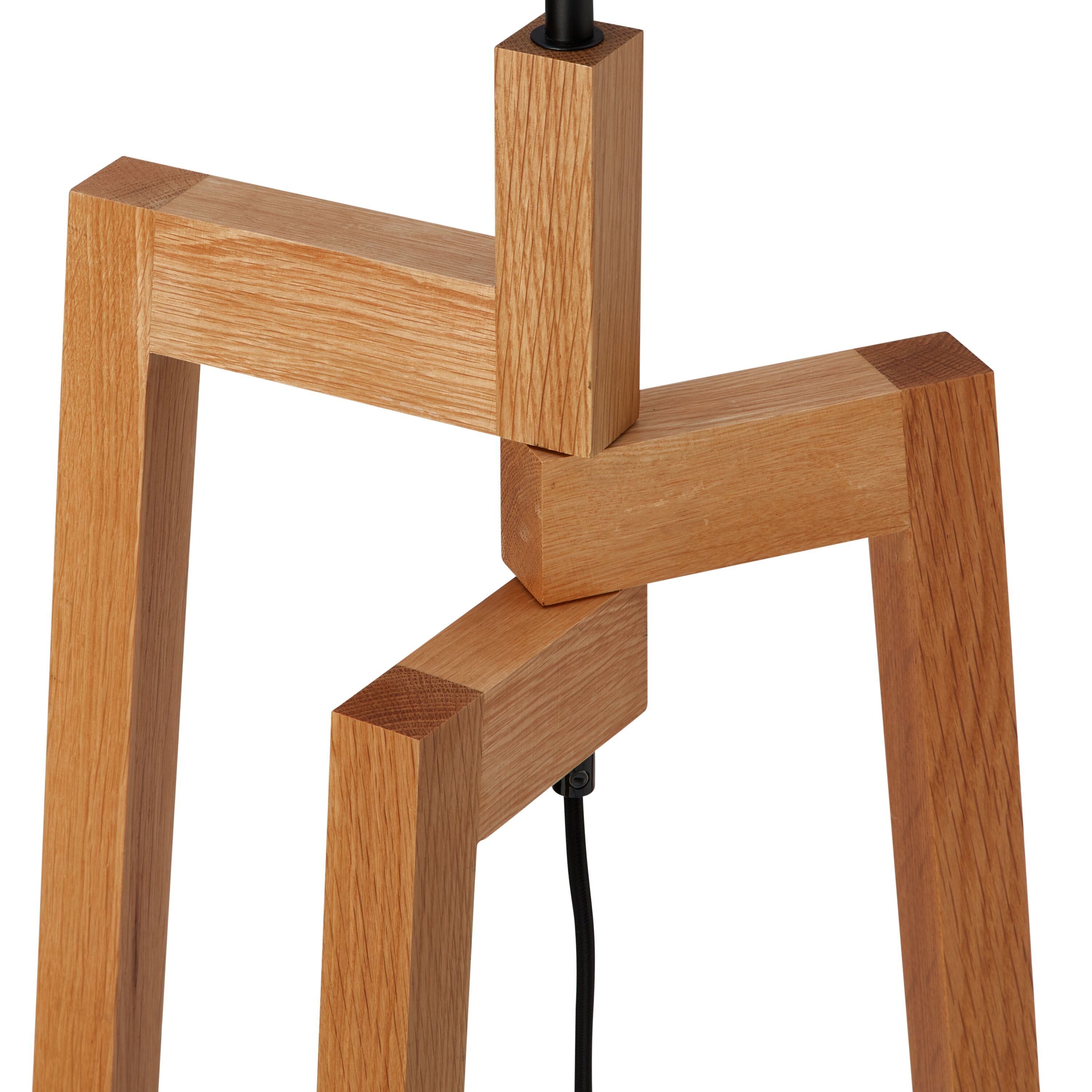 PEDES IIII Stehleuchtenfuss Holz/schwarz - Natur / B: 45.0 cm x T: 45.0 cm x H: 130.5 cm