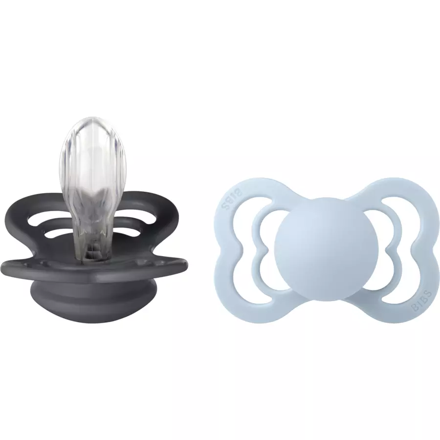 BIBS® Schnuller Supreme Baby BlueIron 6-36 Monate, 2 Stk.