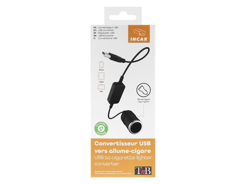 T`nB Adapter TNB USB-A auf Zigarettenanzünder Adapter Konverter von USB-Stecker auf Zigarettenanzünder-Buchse