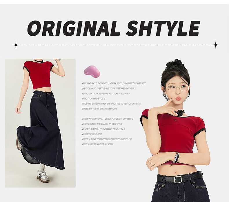 Denimot - Maxi A-lijn denim rok met hoge taille