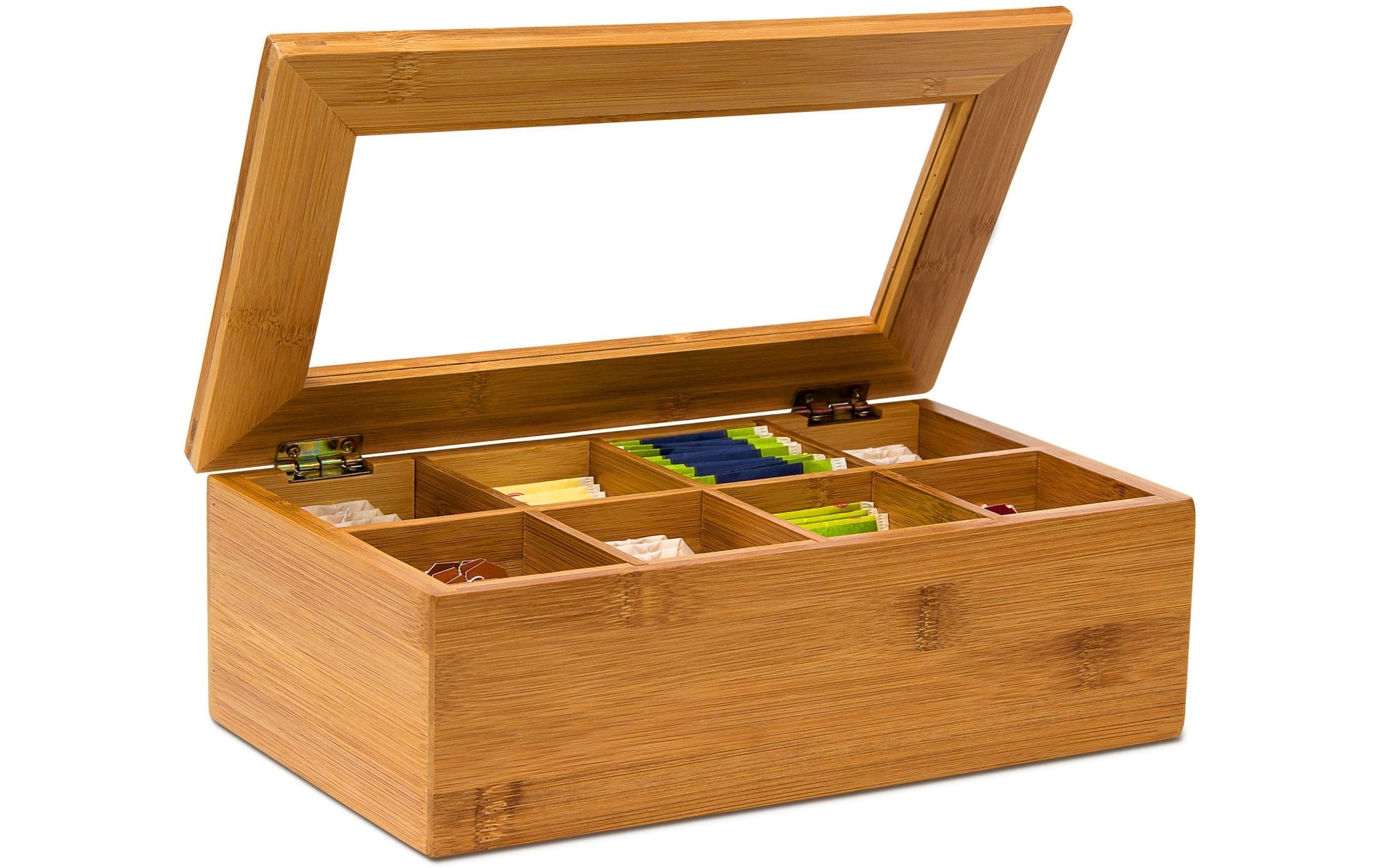 relaxdays Teebox »Braun« 1 Stk. tlg. Holzart: Bambus (China)