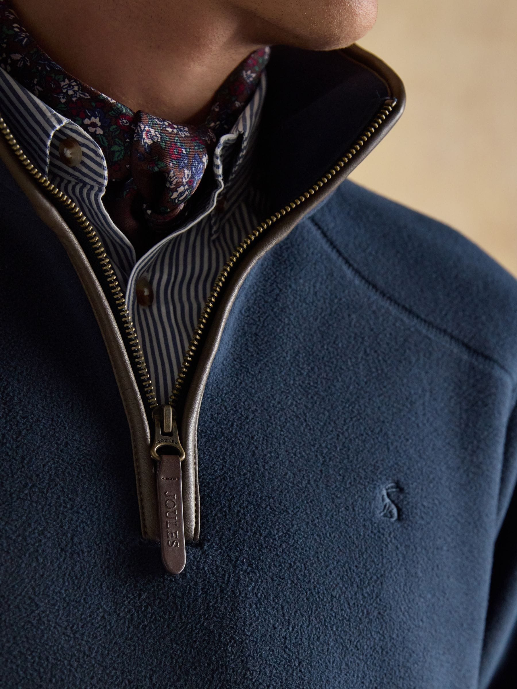 Marineblauw - Joules Heritage Fleece Quarter Zip