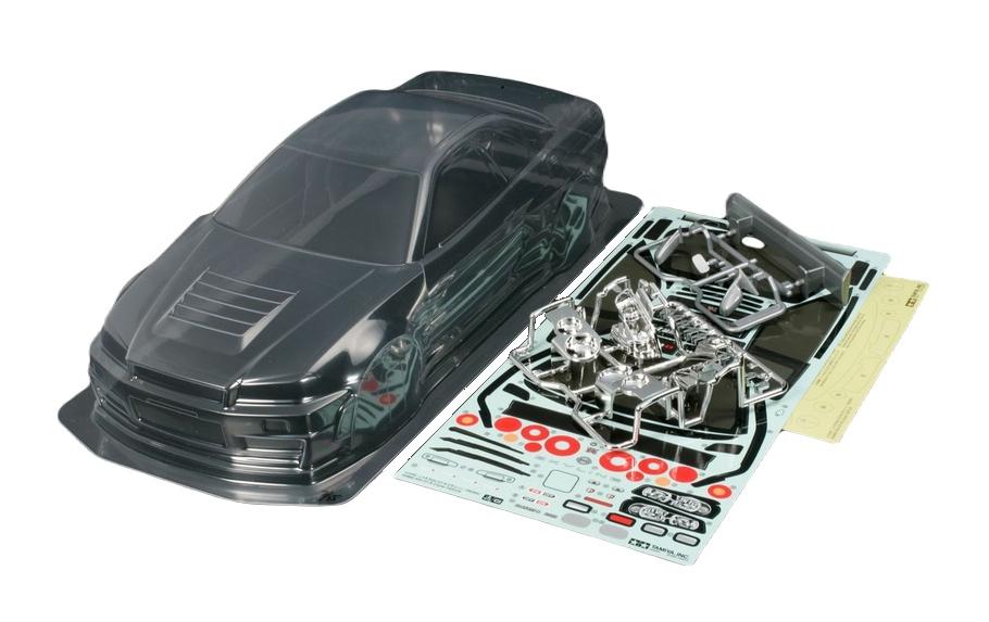Karosserie Nismo R-34 GT-R Z-Tune unlackiert, 1:10Nissan Skyline R34 GTR Karosserie für On-Road Modelle im Massstab 1:10