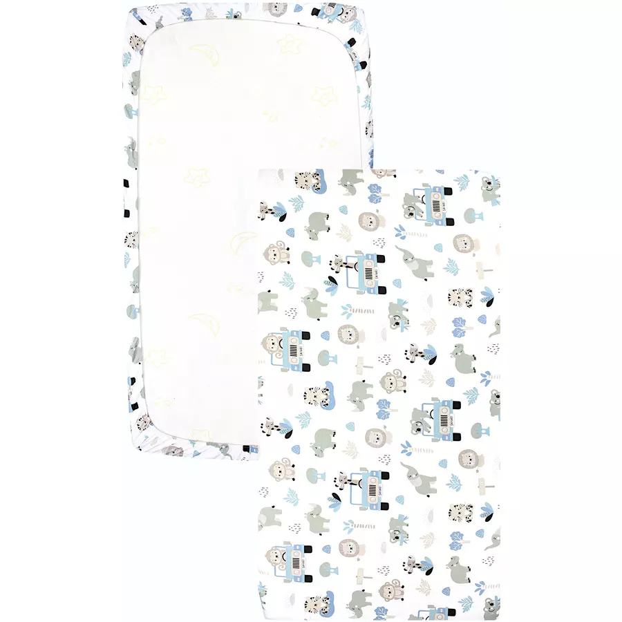 TupTam Baby Kinder Spannbettlaken 2er Pack graublau