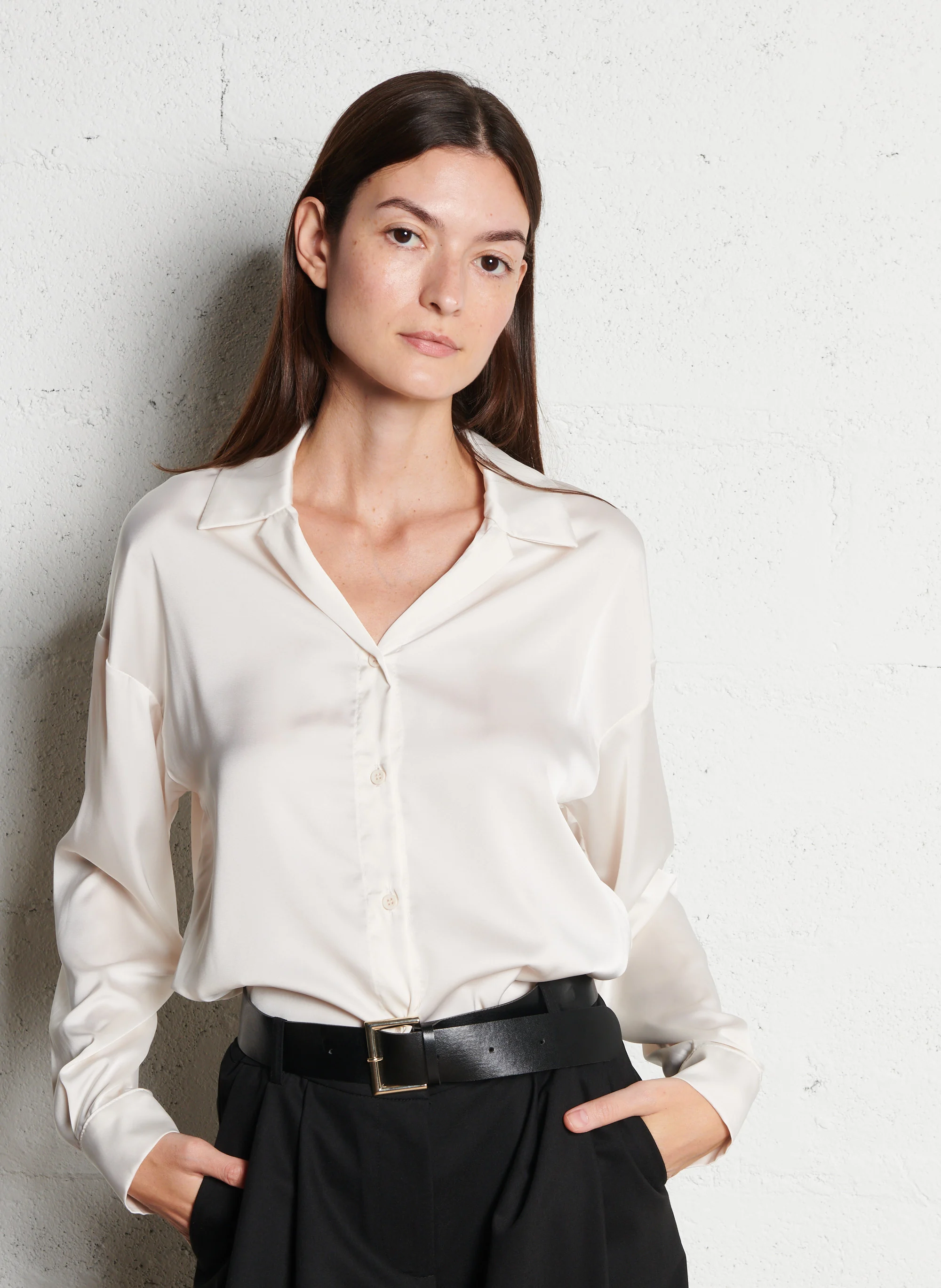 Chemise col classique| Beige