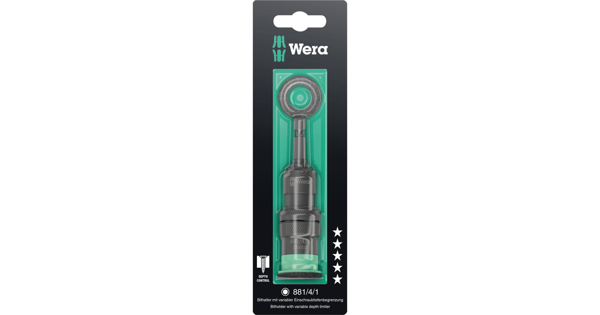Wera881/4/1 SB Afstandshouder met variabele schroefdiepte instelling, 1/4