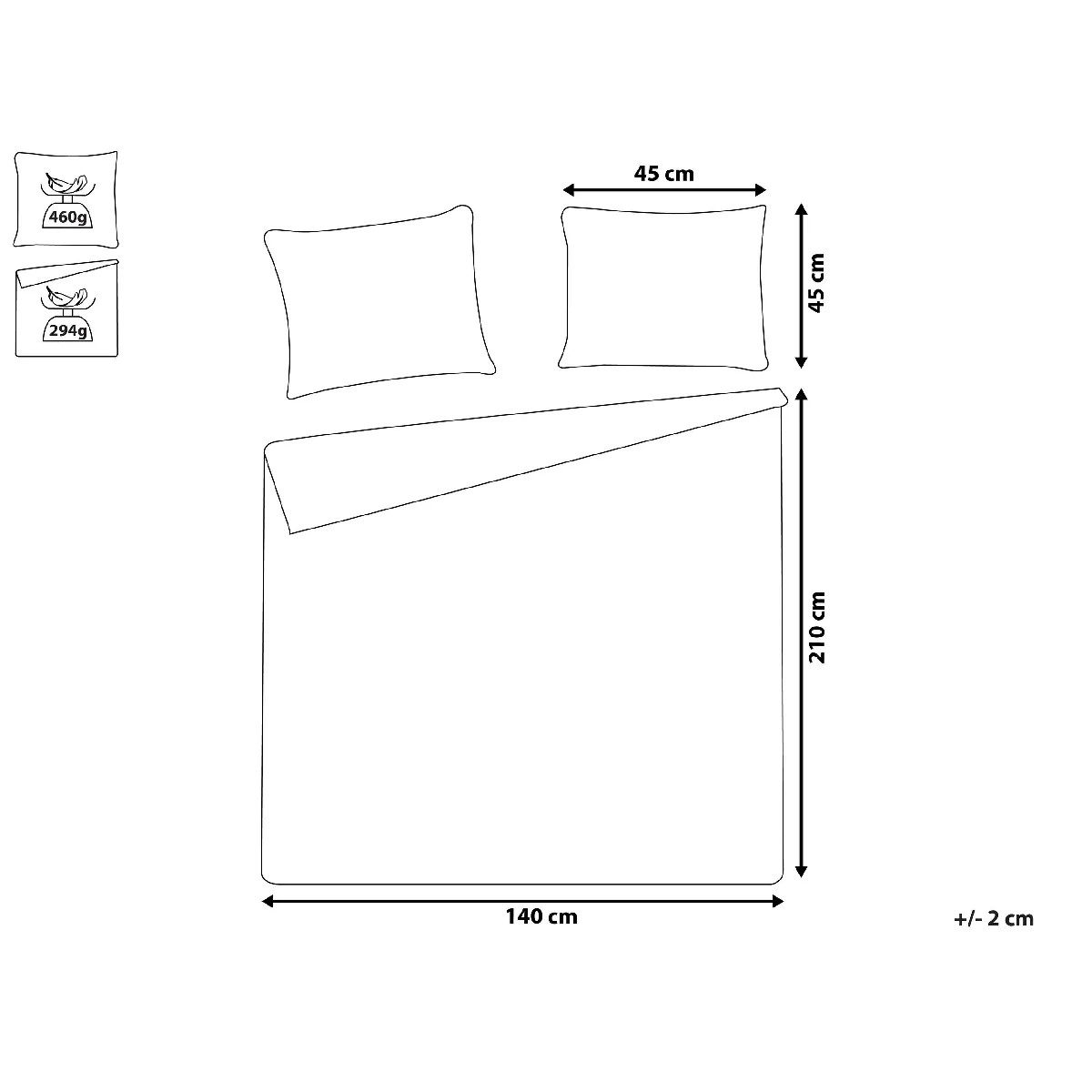 Beliani Couvre-lits avec Coussins RUDKHAN Crème