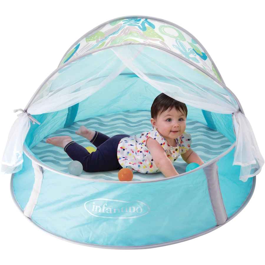 Infantino Grow with me, 3 in 1 Pop-up Bällebad mit Anti-UV Dach und Moskitonetz