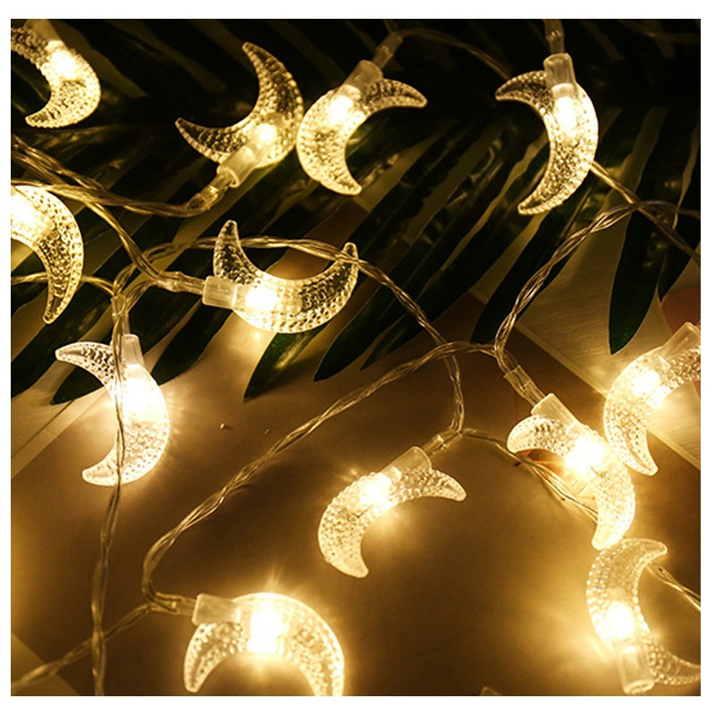 (6m) 40 LED's Deko Lichterkette Halbmond Beleuchtung (Batteriebetrieben) - Warmweiss