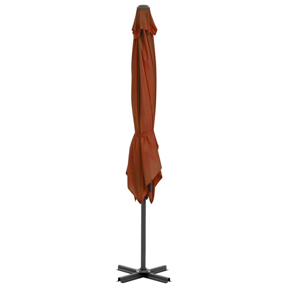 Parasol déporté avec mât en aluminium 250 x 250 cm orange