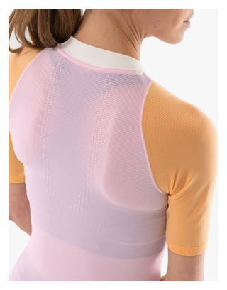 Maillot manches courtes Compressport Trail Racing Postural Rose/Orange Femme