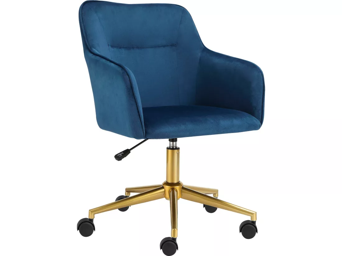 Chaise de bureau bleu / or
