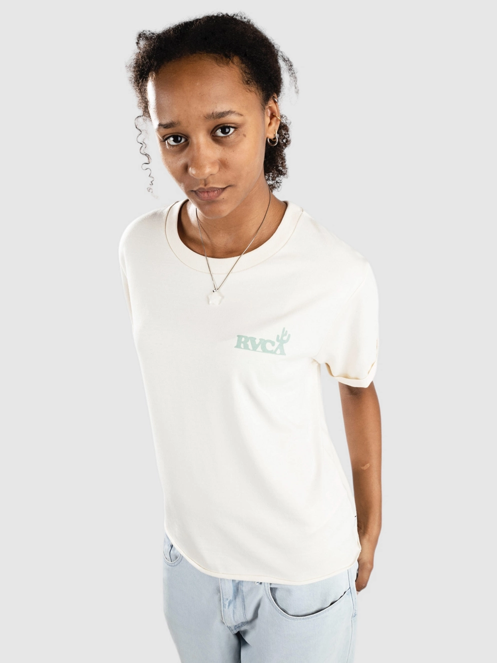 RVCA Out Back Cuffed T-Shirt unbleached