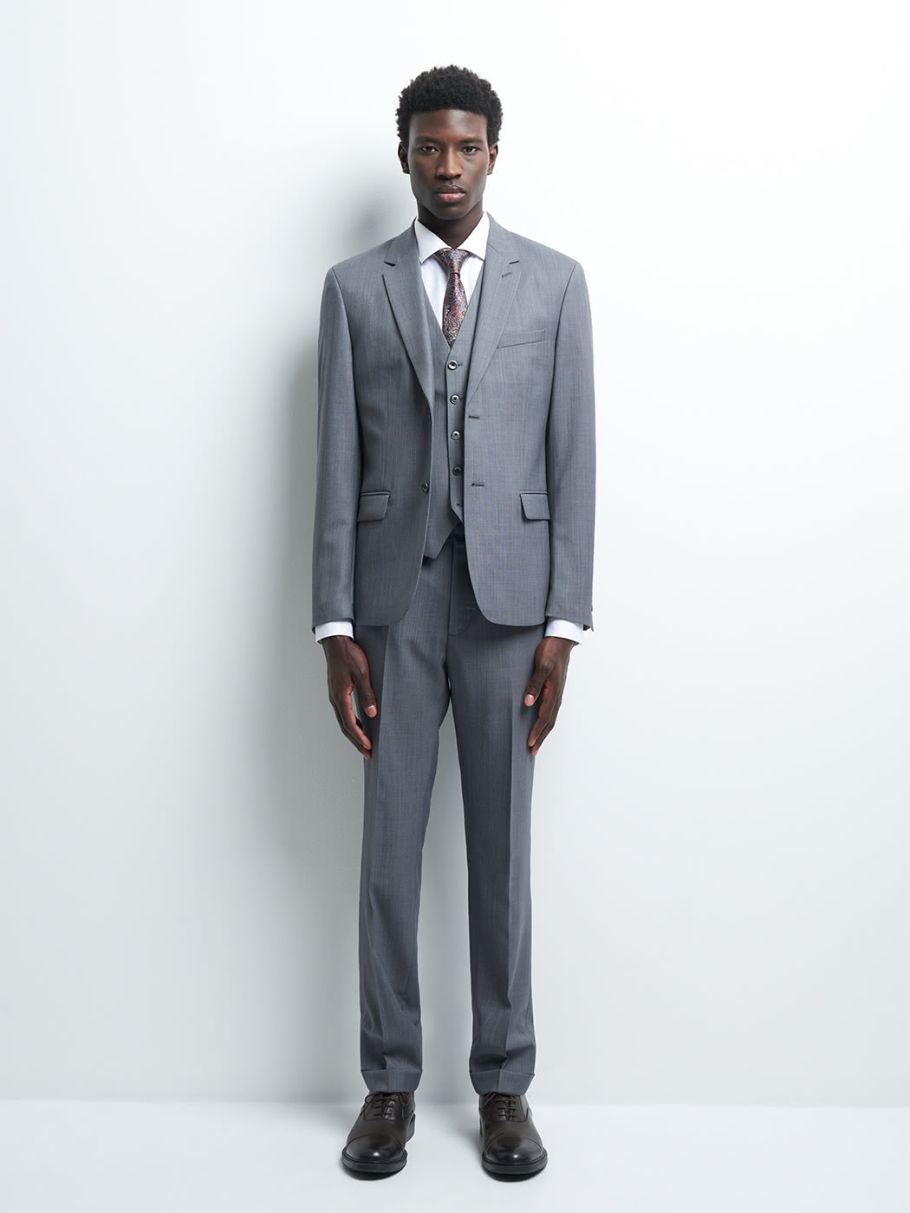 Veste coordonnable extra slim en laine