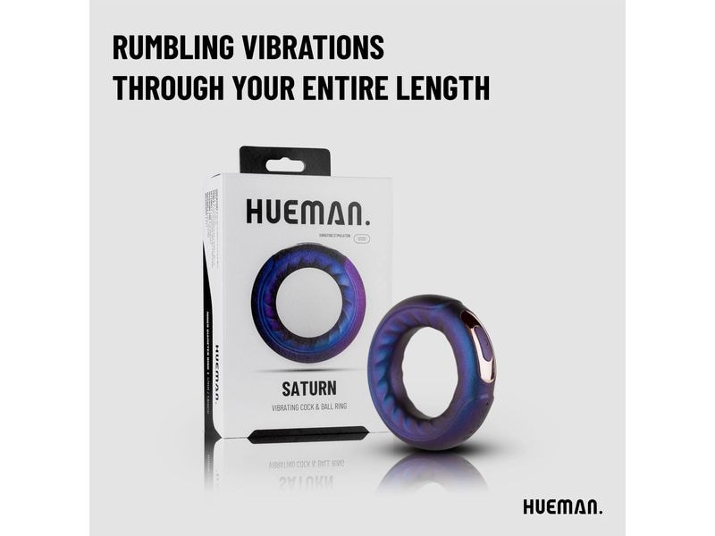 Hueman Saturn vibrierender Penis/Hodenring Lila Hochwertiges Sextoy