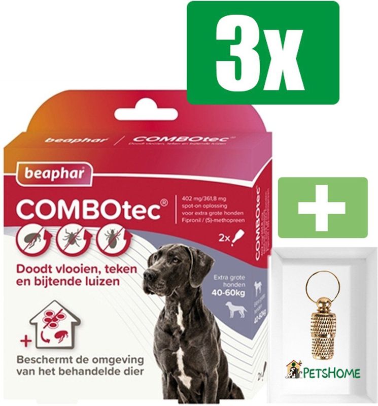 Beaphar - Combotec - Vlooiendruppels - 40-60 kg - Fipronil