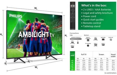 Philips - Ambilight 50PUS8309/12 - LED-TV - 50 Inch - 4K