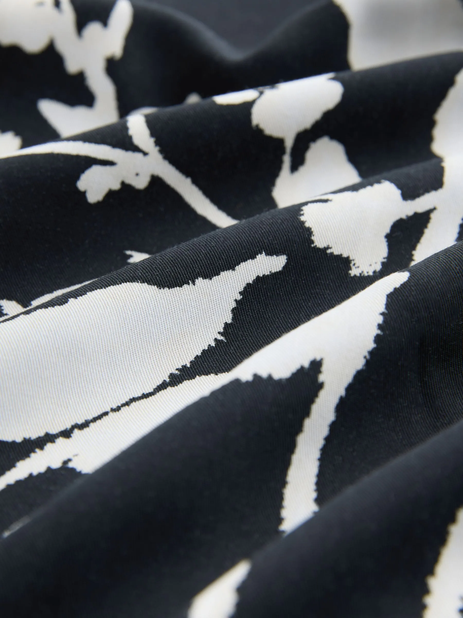 Black Mono Floral - Overhemd met print en lange mouwen