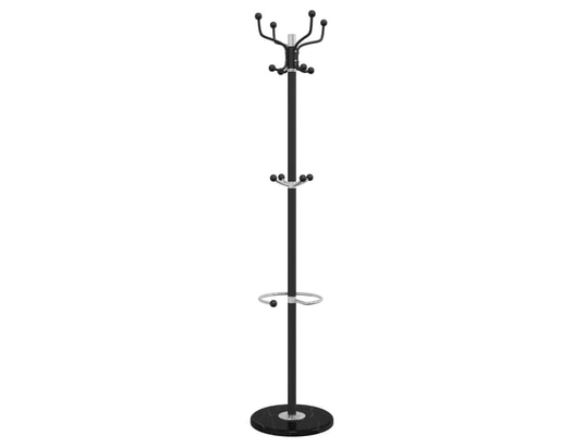 VIDAXL - Porte manteau Porte-manteau avec porte-parapluie noir fer enduit de poudre