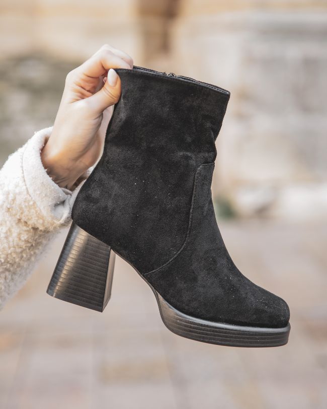 Bottines femme noires à talon - Abbie