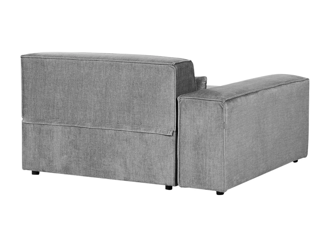 Chaise longue côté droit en tissu gris HELLNAR